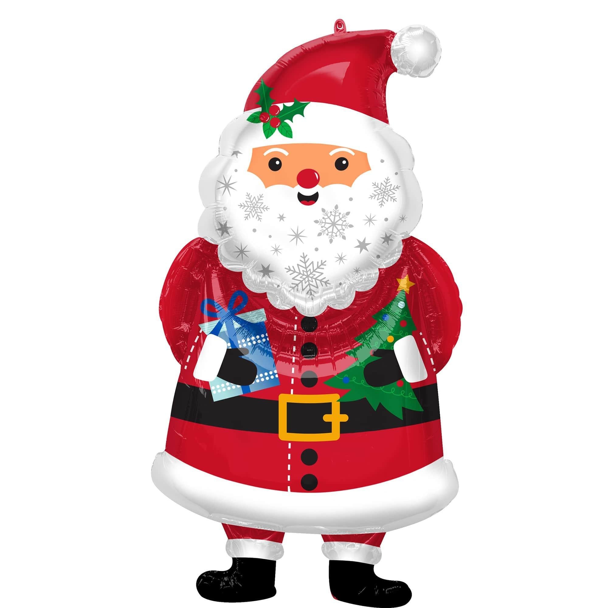Snowy Santa Foil Balloon, 34in - Balloons | Party City