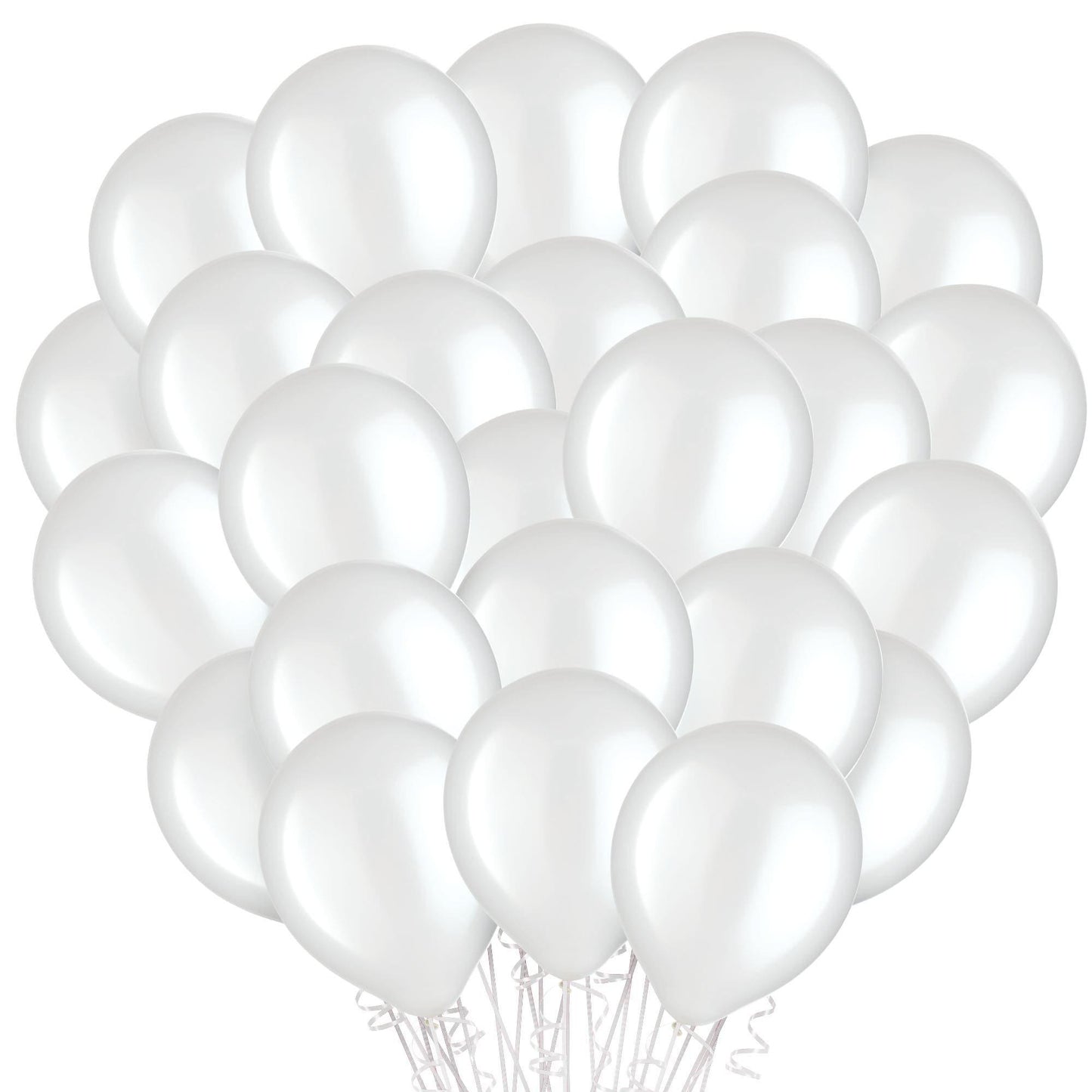 master-100ct, 12in, White Pearl Latex Balloons-48831