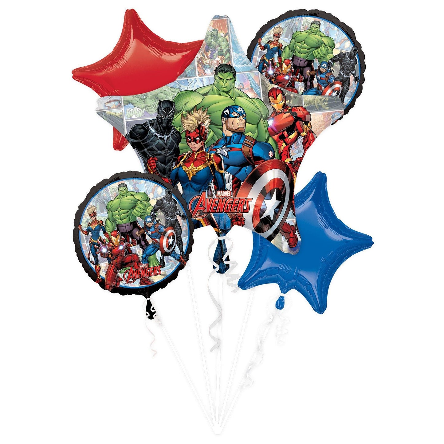 master-The Avengers Unite Foil Balloon Bouquet, 5pc - Marvel-863813