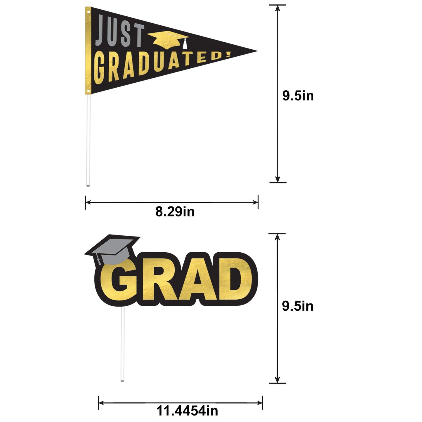 master-Black, Silver & Gold Graduation Photo Props, 13pc-971536