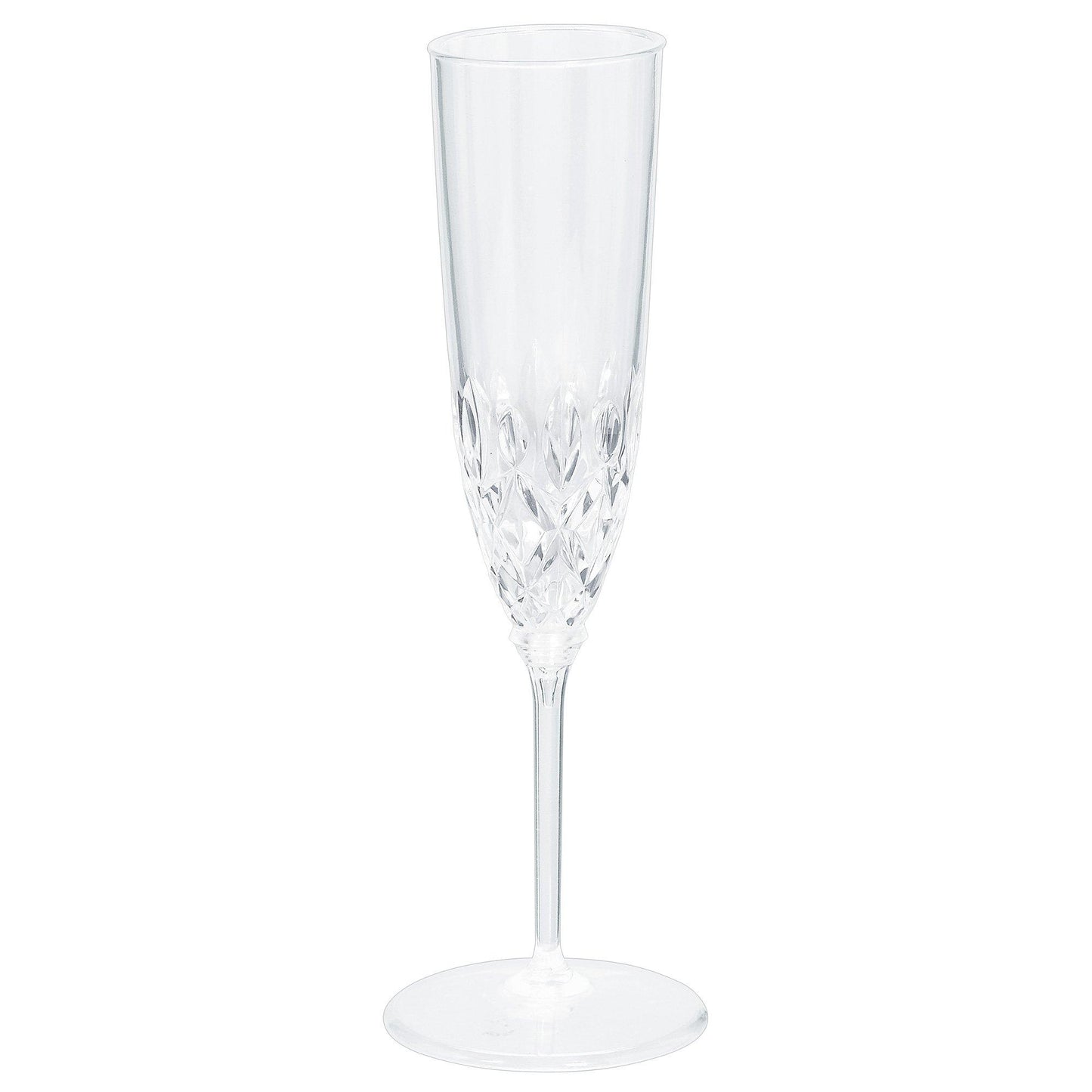 master-20ct Clear Premium Plastic Champagne Flutes – 4.5oz BPA-Free with Cut Glass Look-974074
