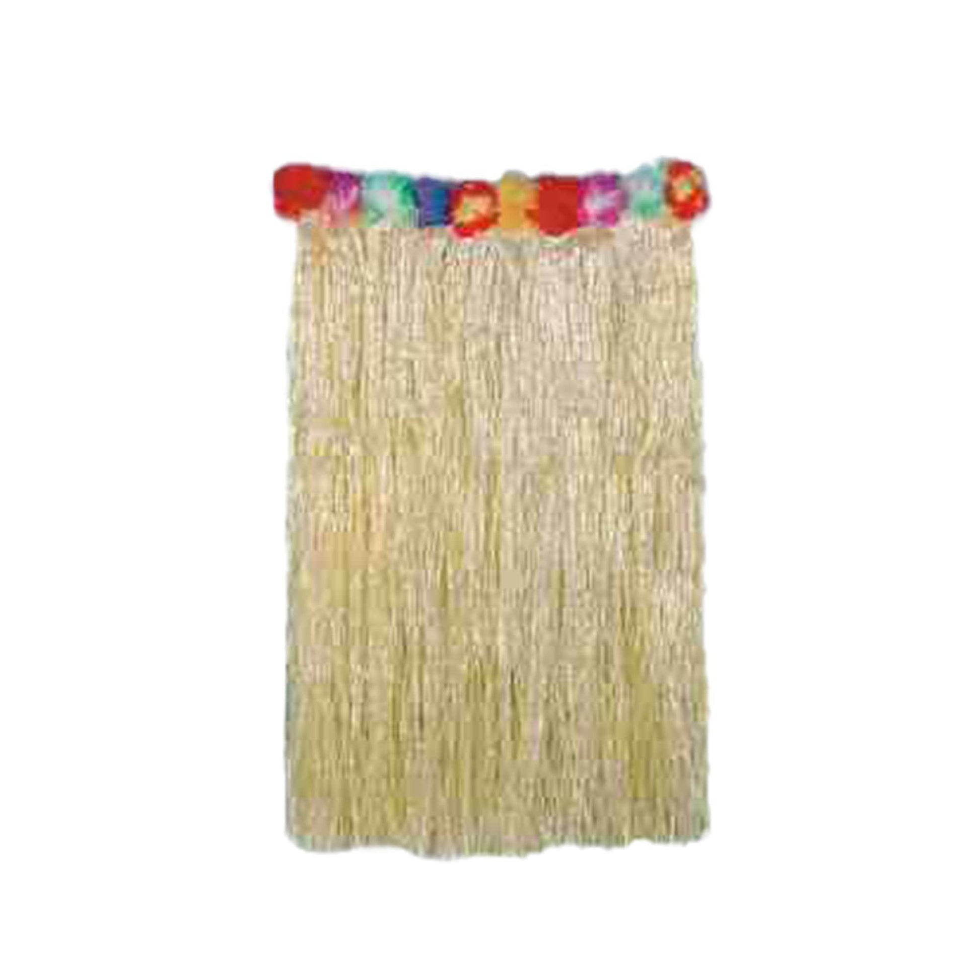 Deluxe Grass Skirt With Flower Trim