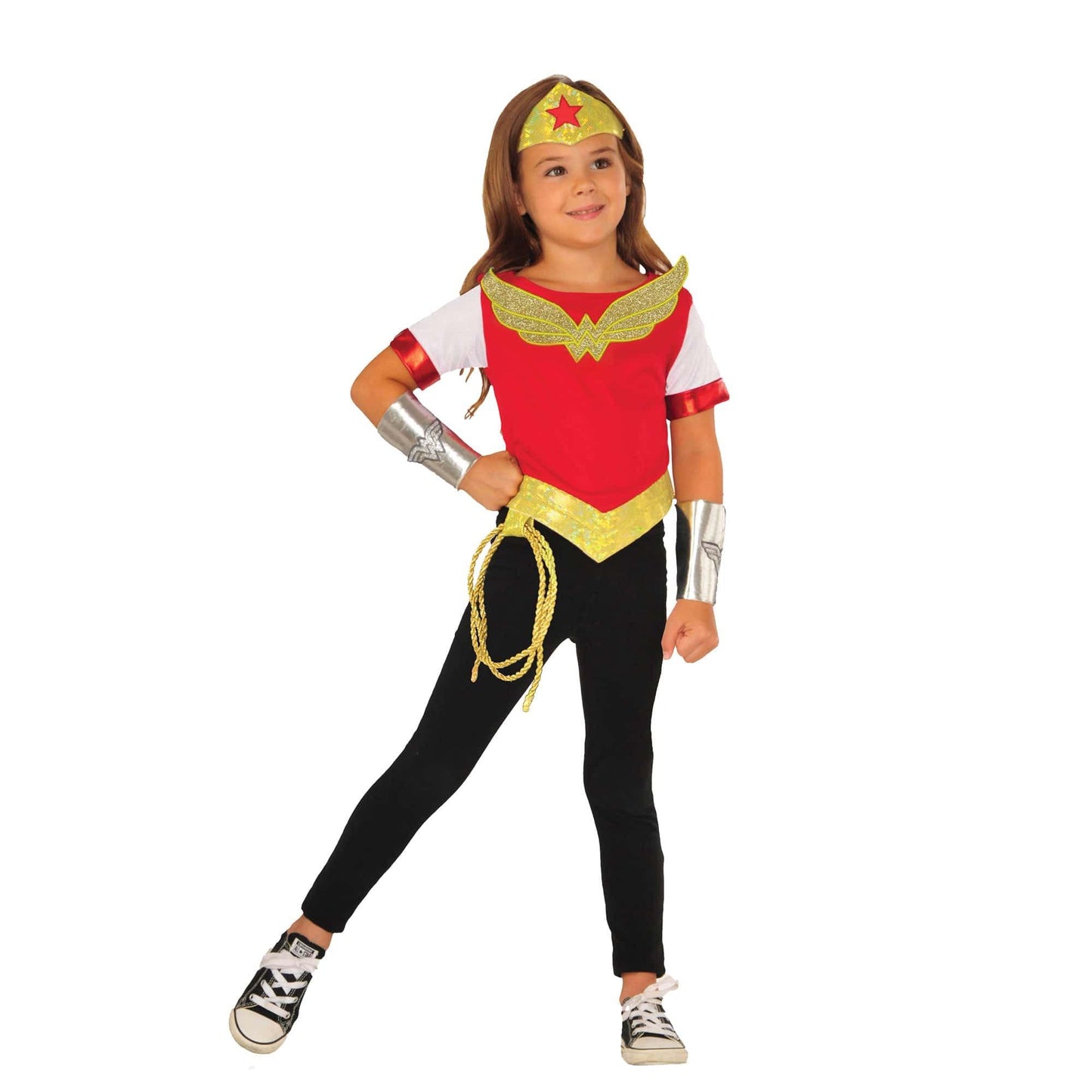 master-Girls' DC Superhero Wonder Woman Shirt and Accessory Set-1012268