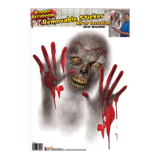 master-14-inch Bloody Zombie Removable Window and Mirror Decoration-1012507