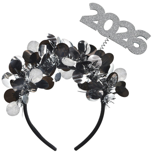 2026 Black and Silver NYE Headband