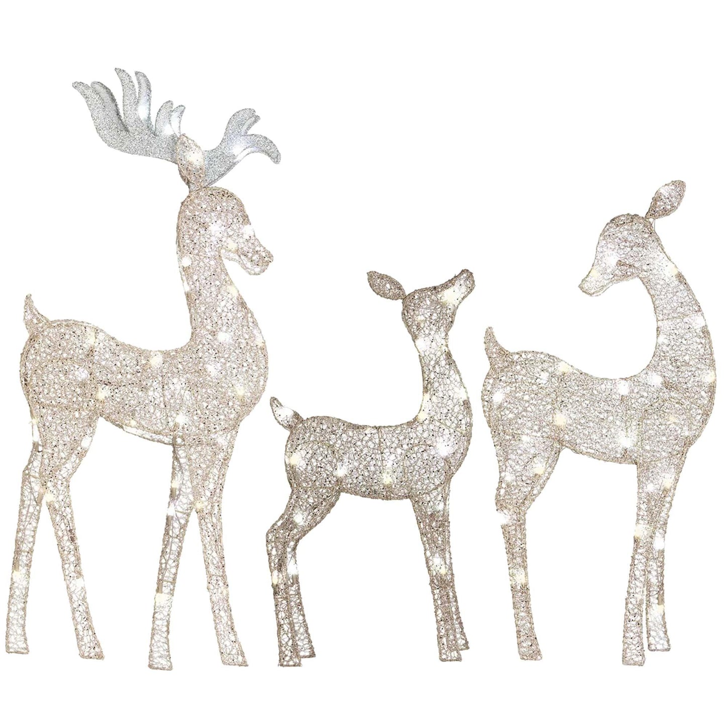 master-4 Foot Christmas Reindeer Family Flat-tastic Light Up Lawn Decoration-1016255