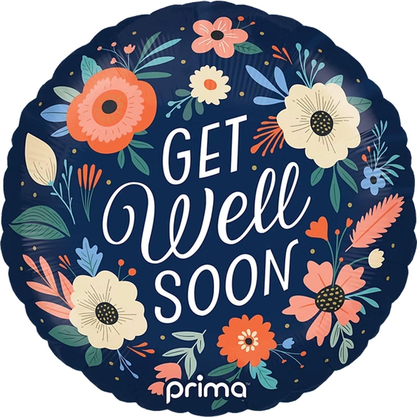 master-18in Round Get Well Soon Floral Foil Balloon-1016322
