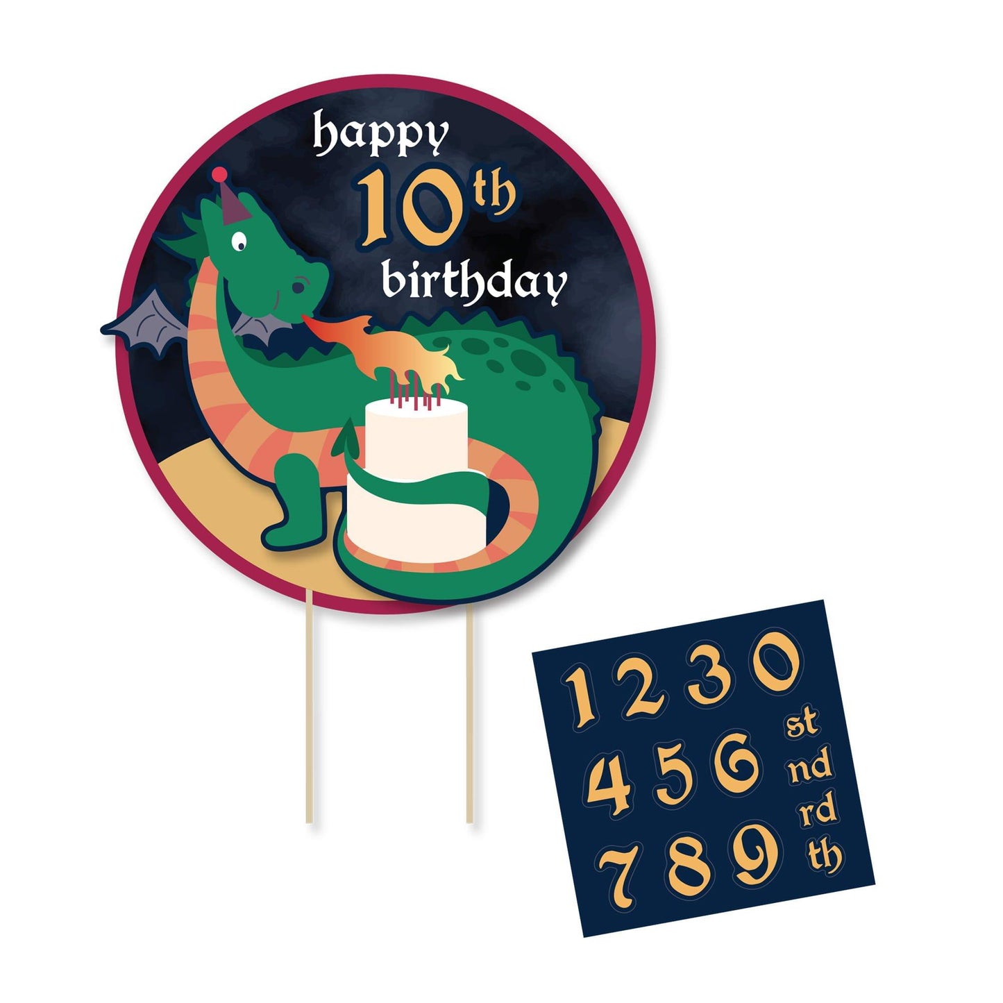 master-Dragon Party Personalized Cake Topper-1017576