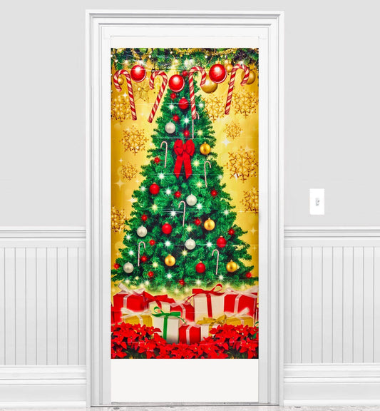 Printed Christmas Tree Holiday Door Cover