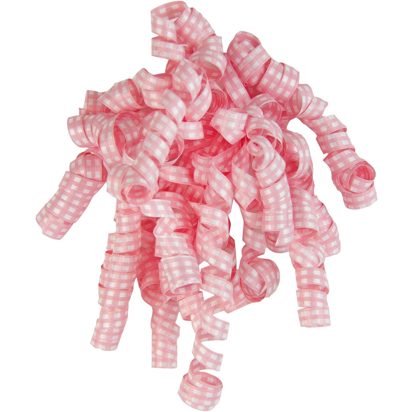 master-Pink Gingham Curly Bow-162416