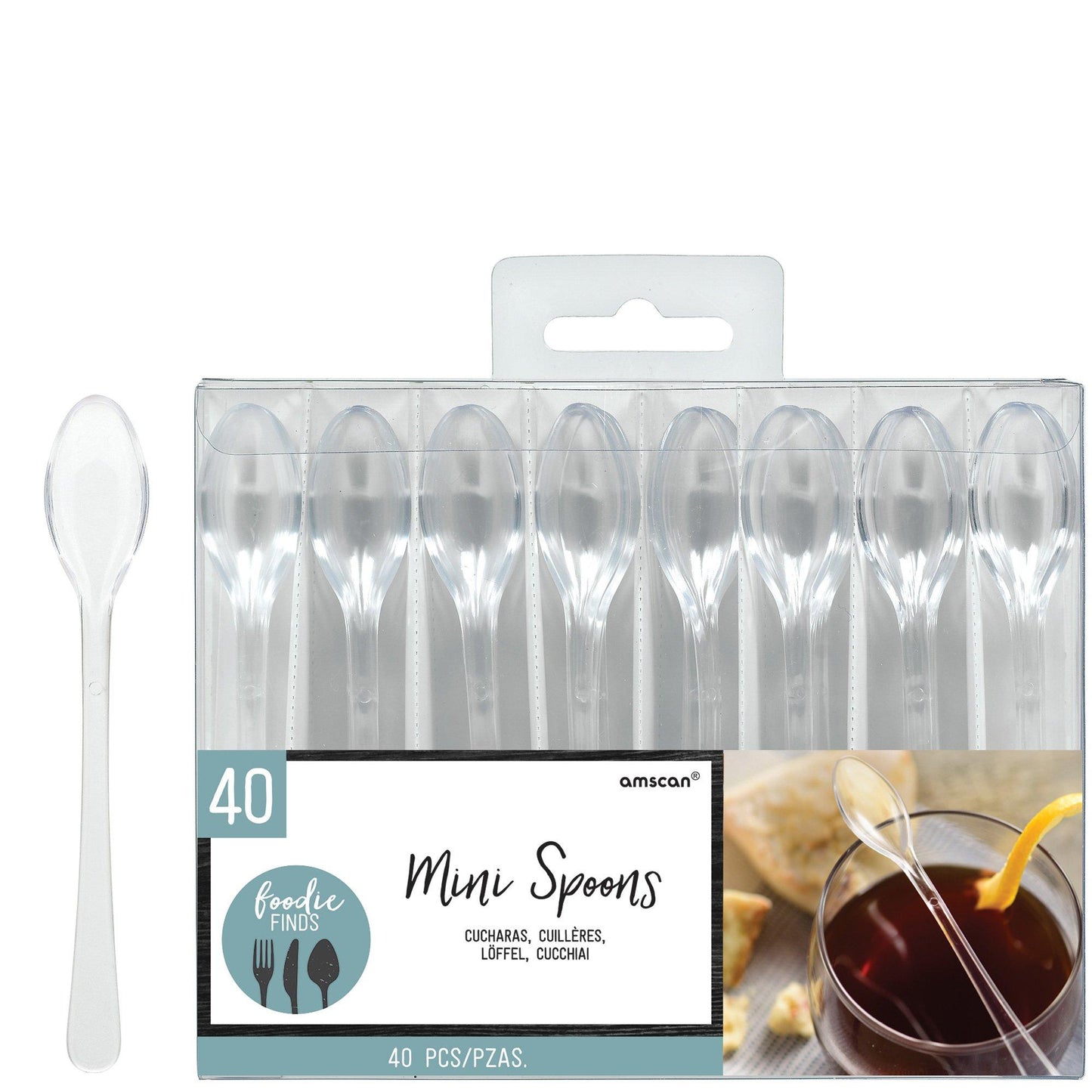 master-Mini Clear Plastic Spoons 40ct-469259
