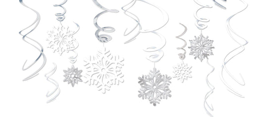 Snowflake Swirl Decorations 12ct