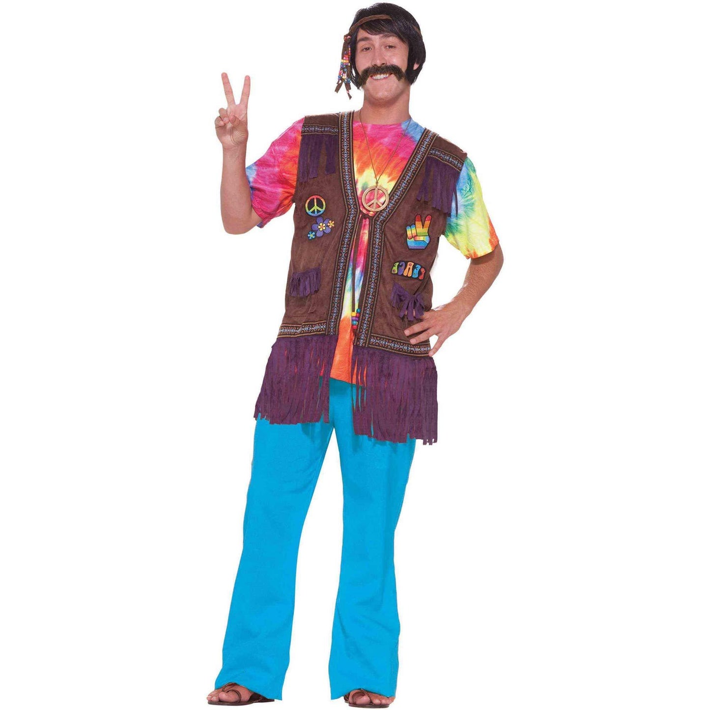 master-Adult vest peace hippie-520086