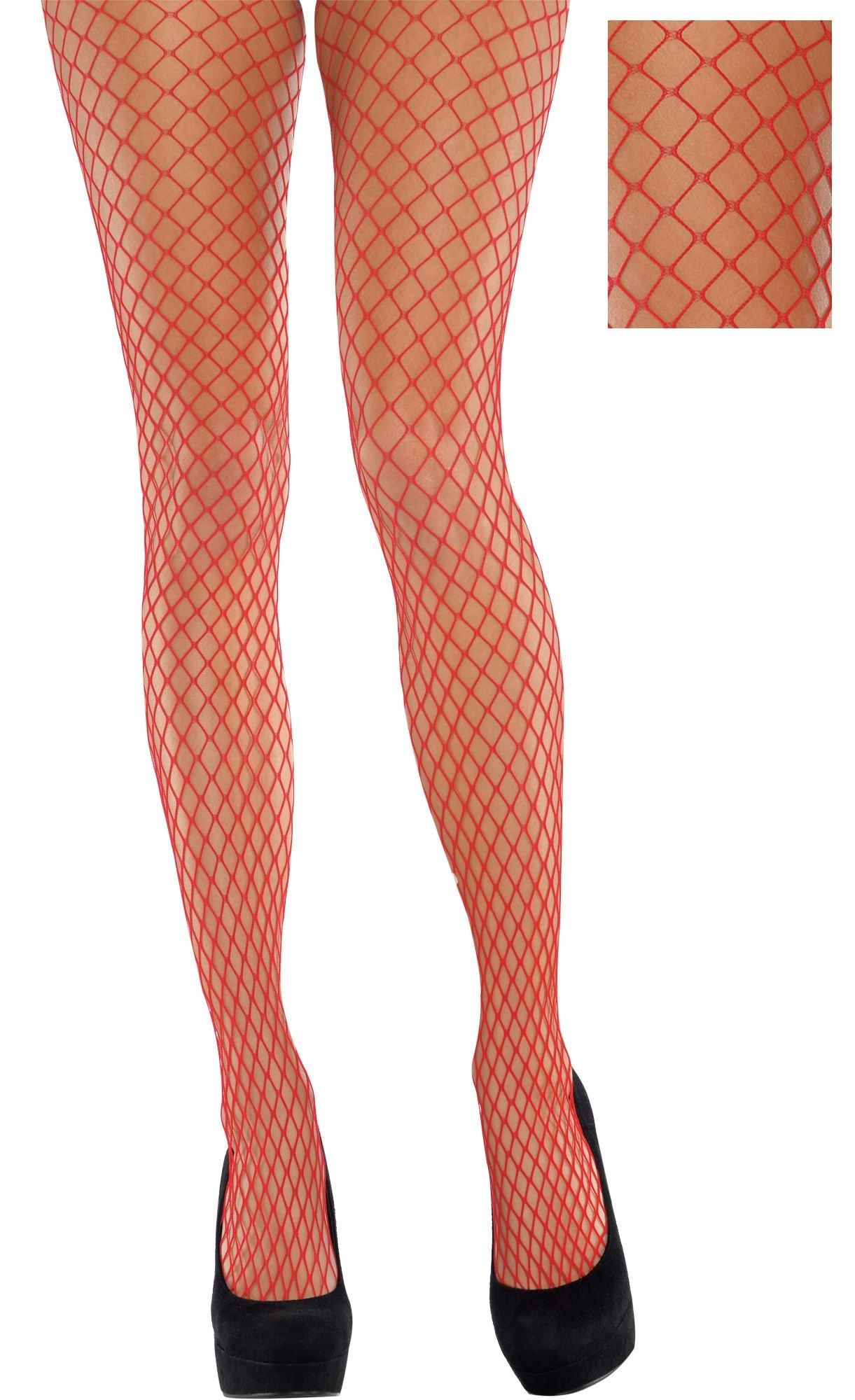 master-Adult Red Wide Fishnet Pantyhose-592076