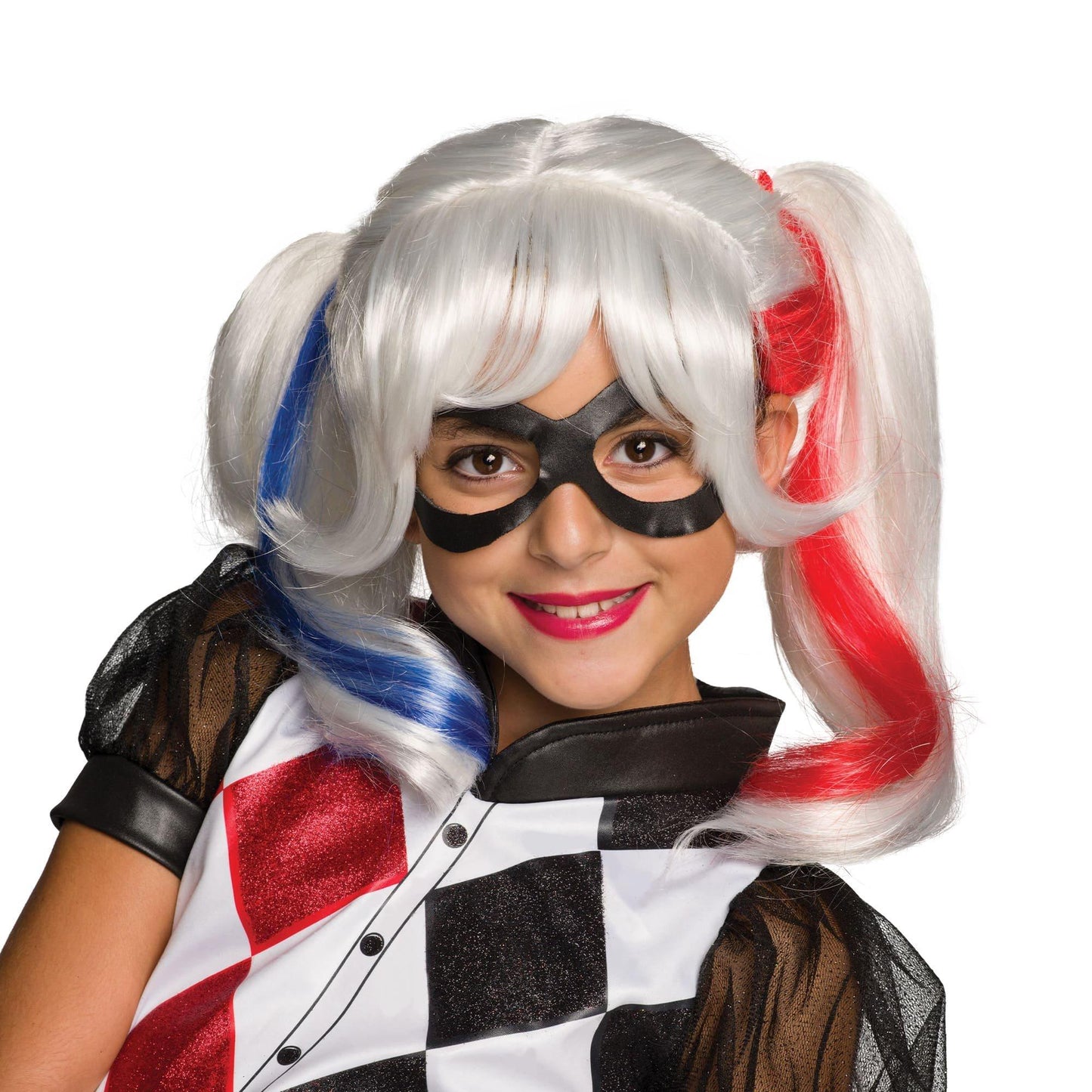master-Girls' DC Superhero Girls Harley Quinn Wig-687555