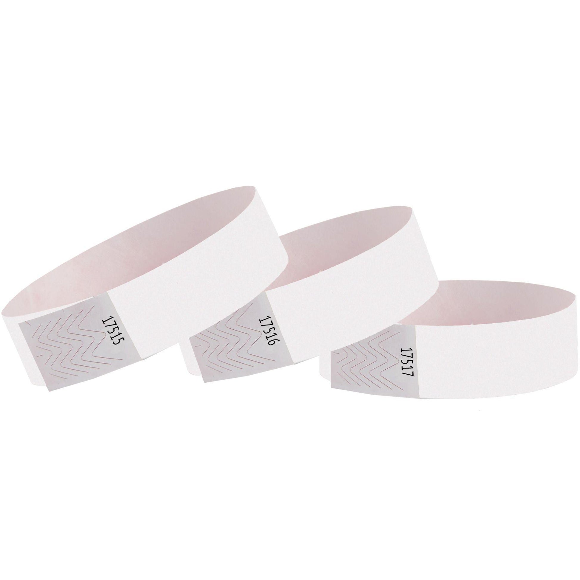 White Event Wristbands, 500ct – Tear-Resistant Paper Admission Bands