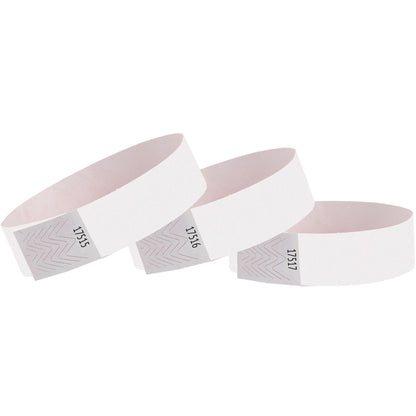 White Event Wristbands, 500ct – Tear-Resistant Paper Admission Bands