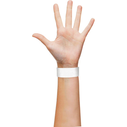 White Event Wristbands, 500ct – Tear-Resistant Paper Admission Bands