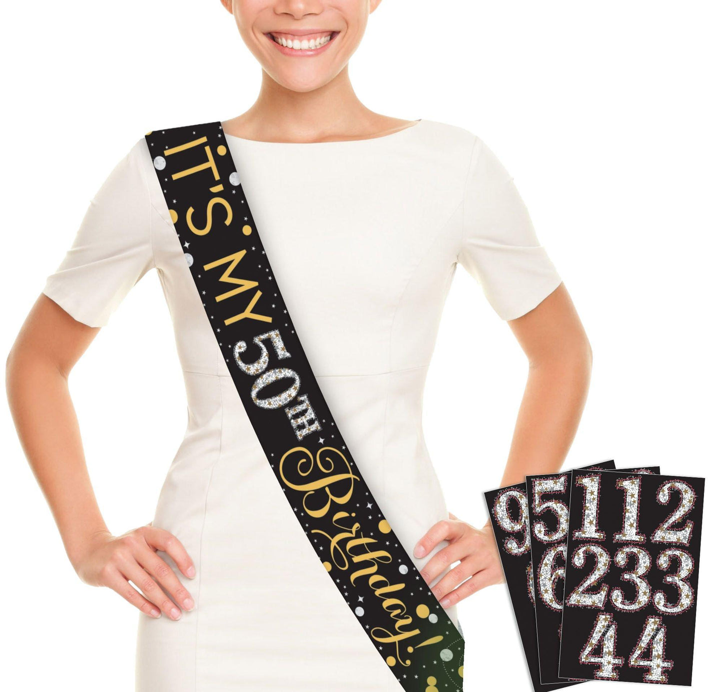 master-Add-An-Age - Sparkling Celebration Happy Birthday Sash Kit-781455
