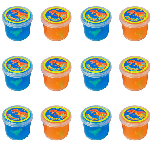 Dinosaur Putty Party Favors for Kids with Toy Surprise, 12ct