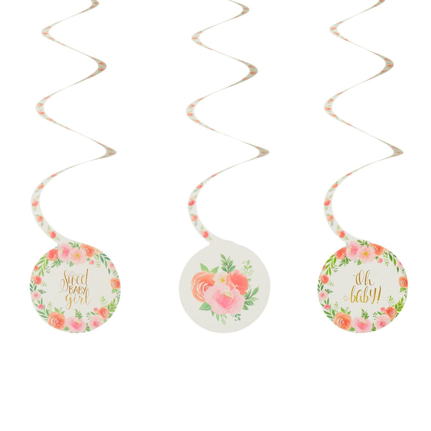 master-Floral Baby Swirl Decorations 12ct-797182
