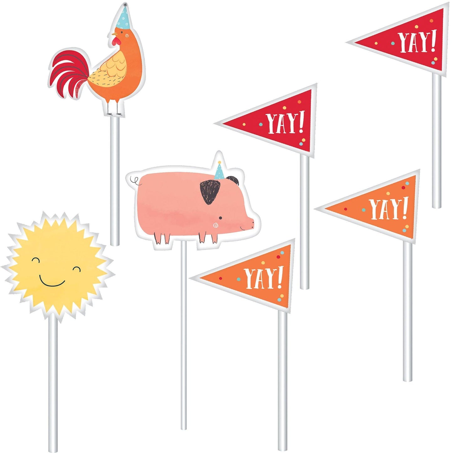 master-Friendly Farm Cake Toppers 12ct-819729