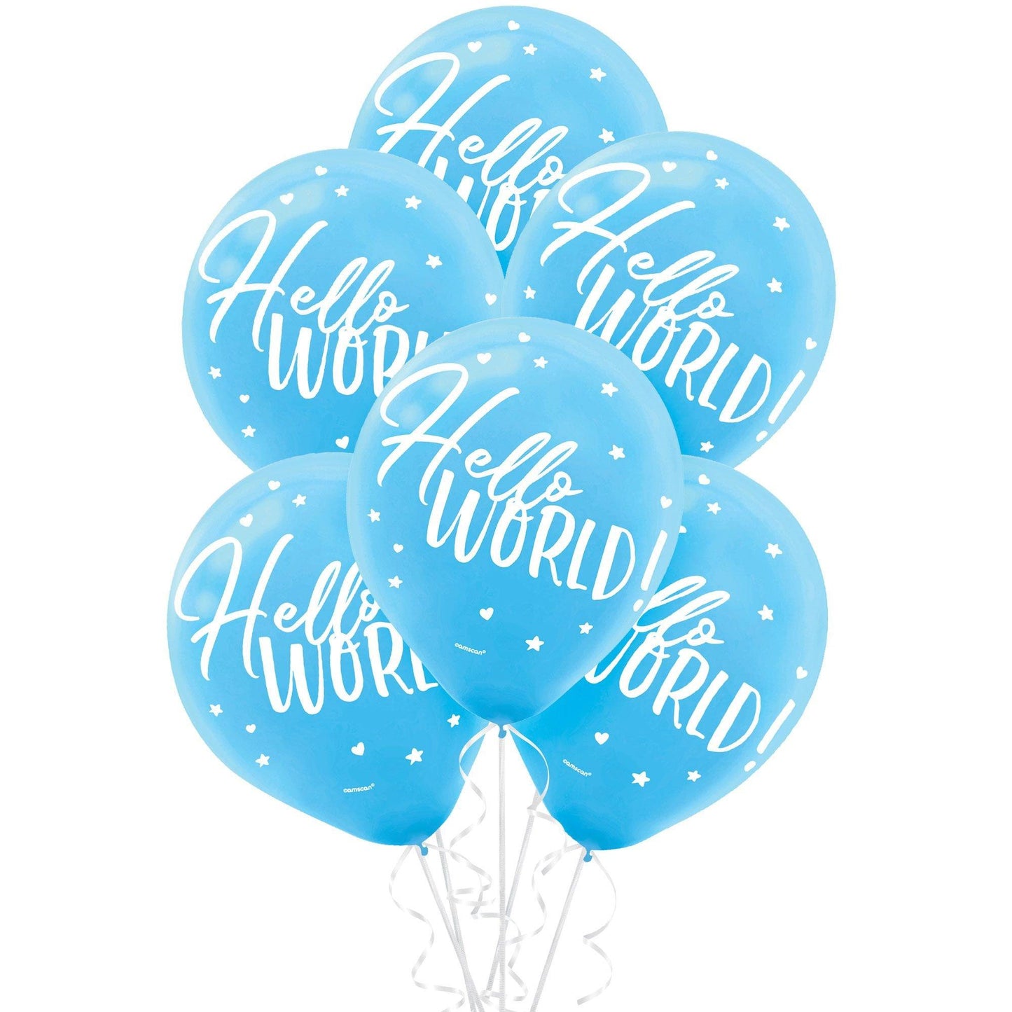 master-15ct, Blue Hello World Balloons-835281