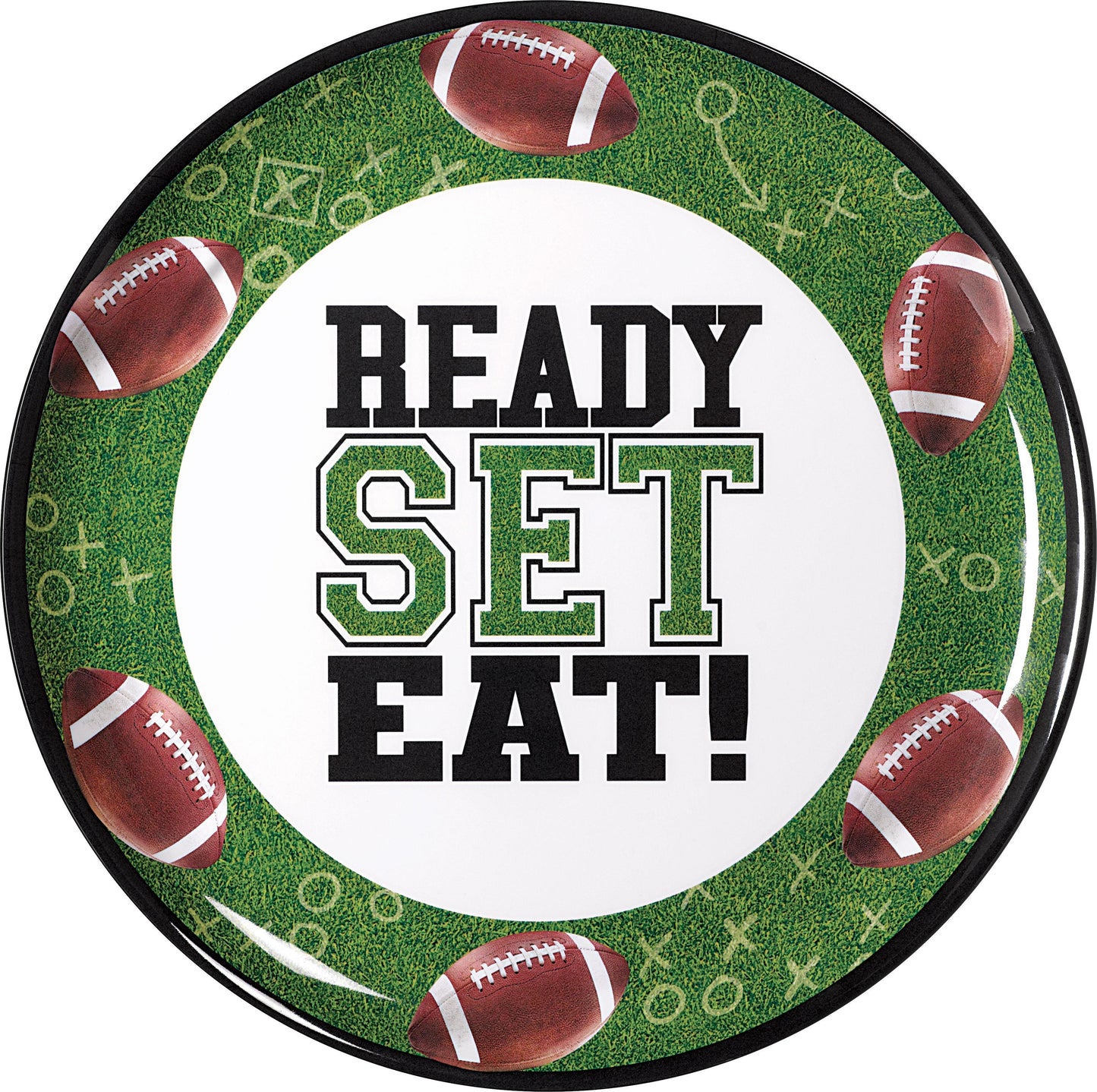 master-Go Fight Win Football Melamine Round Platter-862898