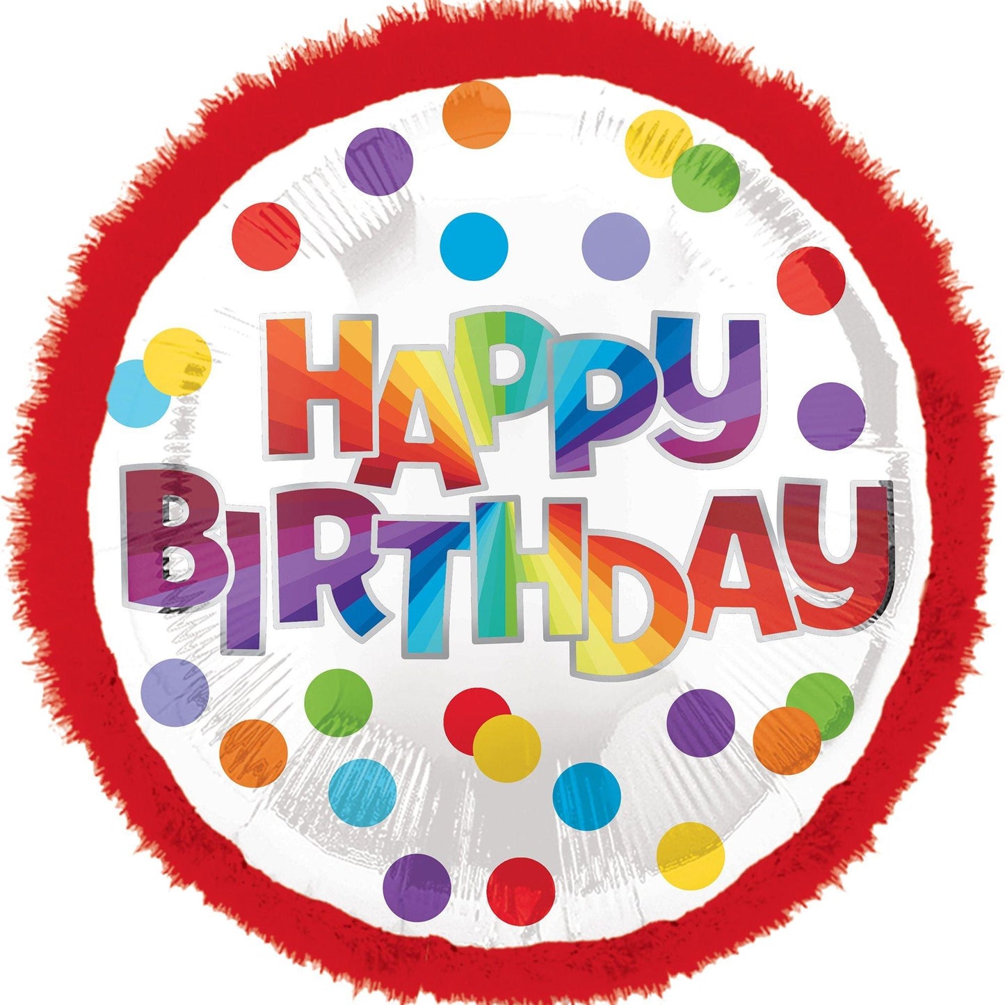 master-Giant Red Boa Rainbow Happy Birthday Balloon, 28in-889407