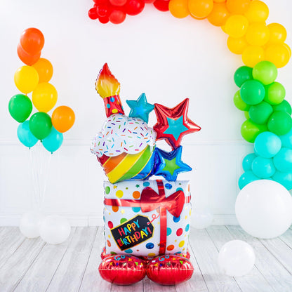 AirLoonz® Stacked Birthday Icons Balloon, 55in