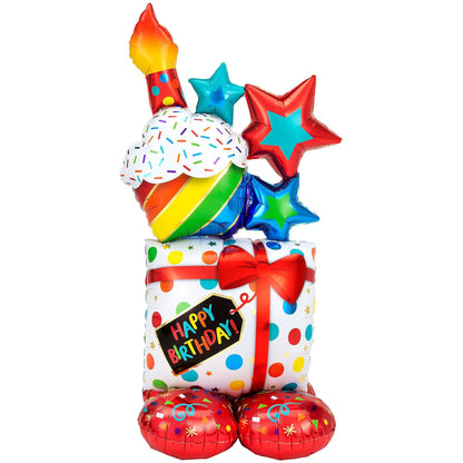 AirLoonz® Stacked Birthday Icons Balloon, 55in