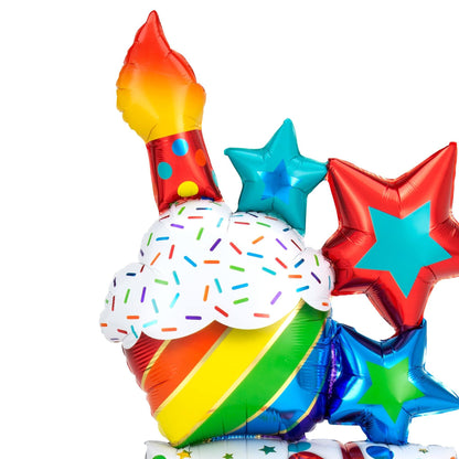 AirLoonz® Stacked Birthday Icons Balloon, 55in