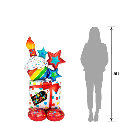 AirLoonz® Stacked Birthday Icons Balloon, 55in