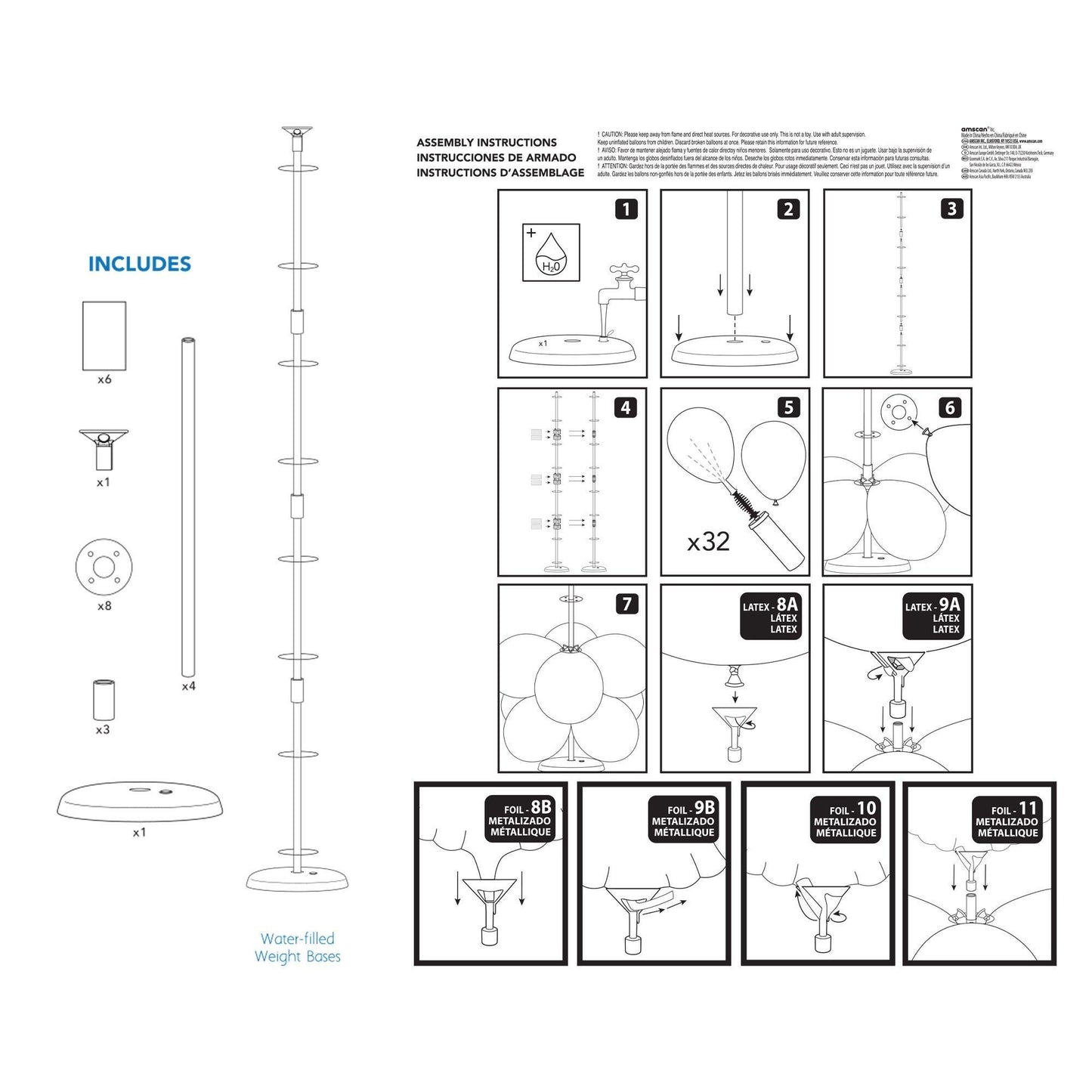 master-Balloon Column Base Kit, 5ft-910105