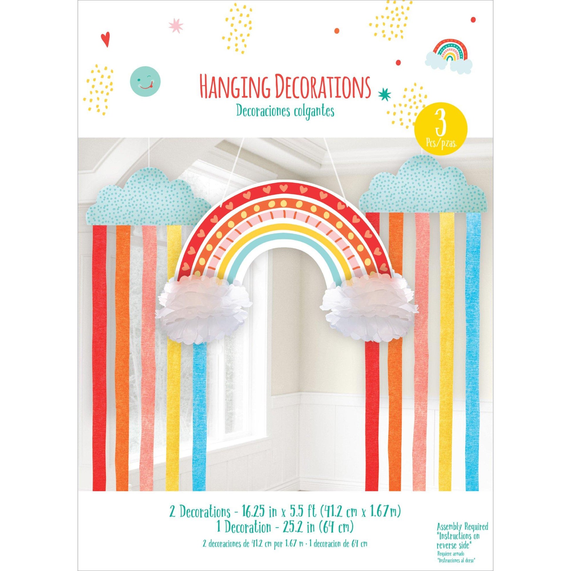 Retro Rainbow & Cloud Hanging Decorations