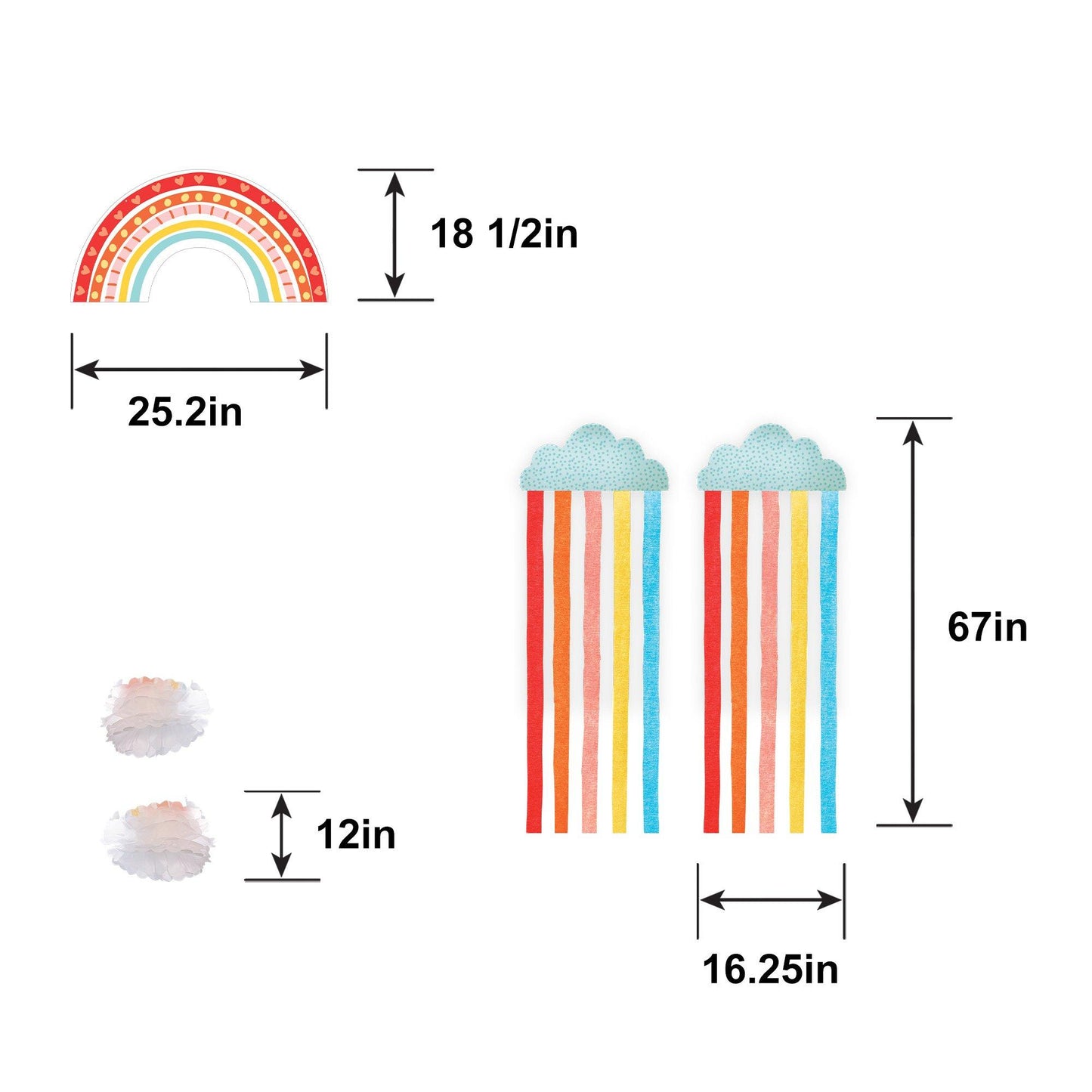master-Retro Rainbow & Cloud Hanging Decorations-912012