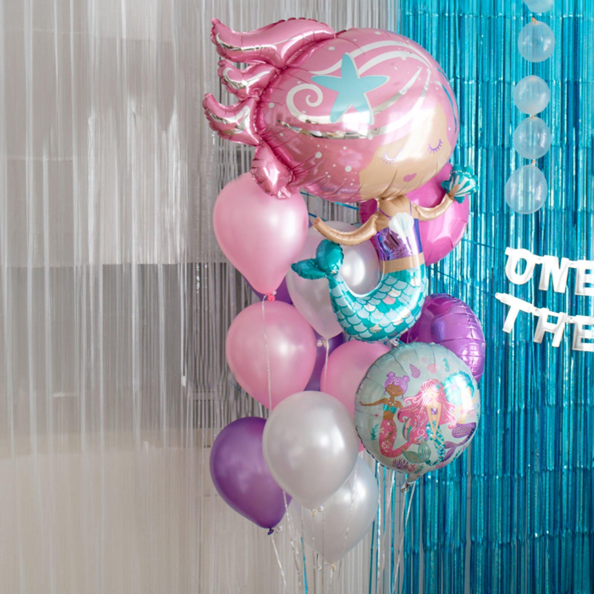 Shimmering Mermaid Foil Balloon Bouquet, 5pc