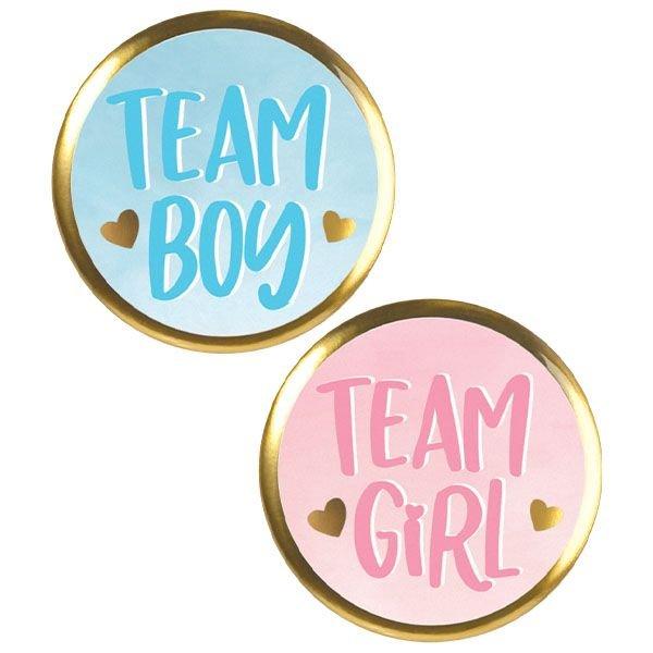 master-Gender Reveal Team Buttons, 10ct-914430