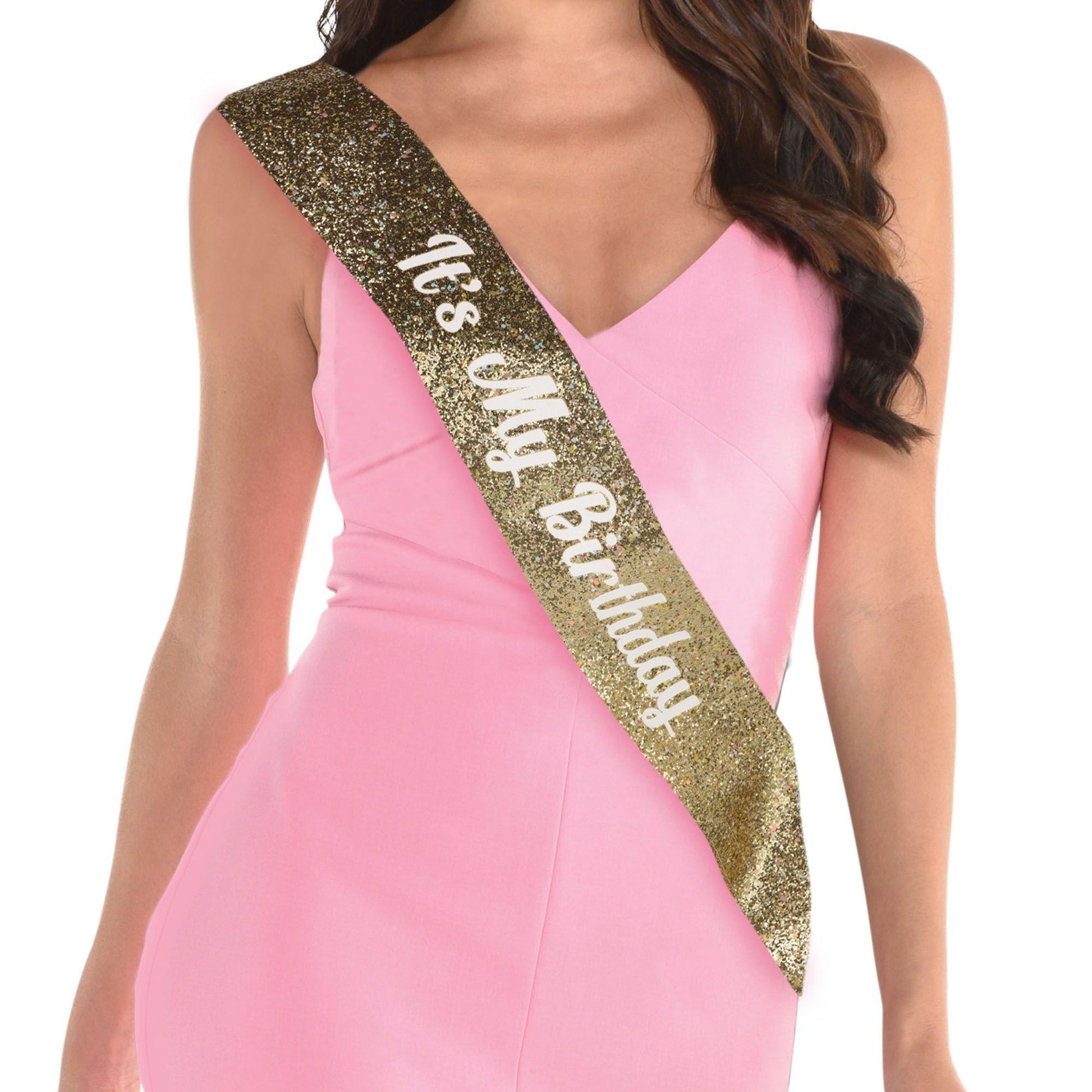 Gold Birthday Glitter Sash