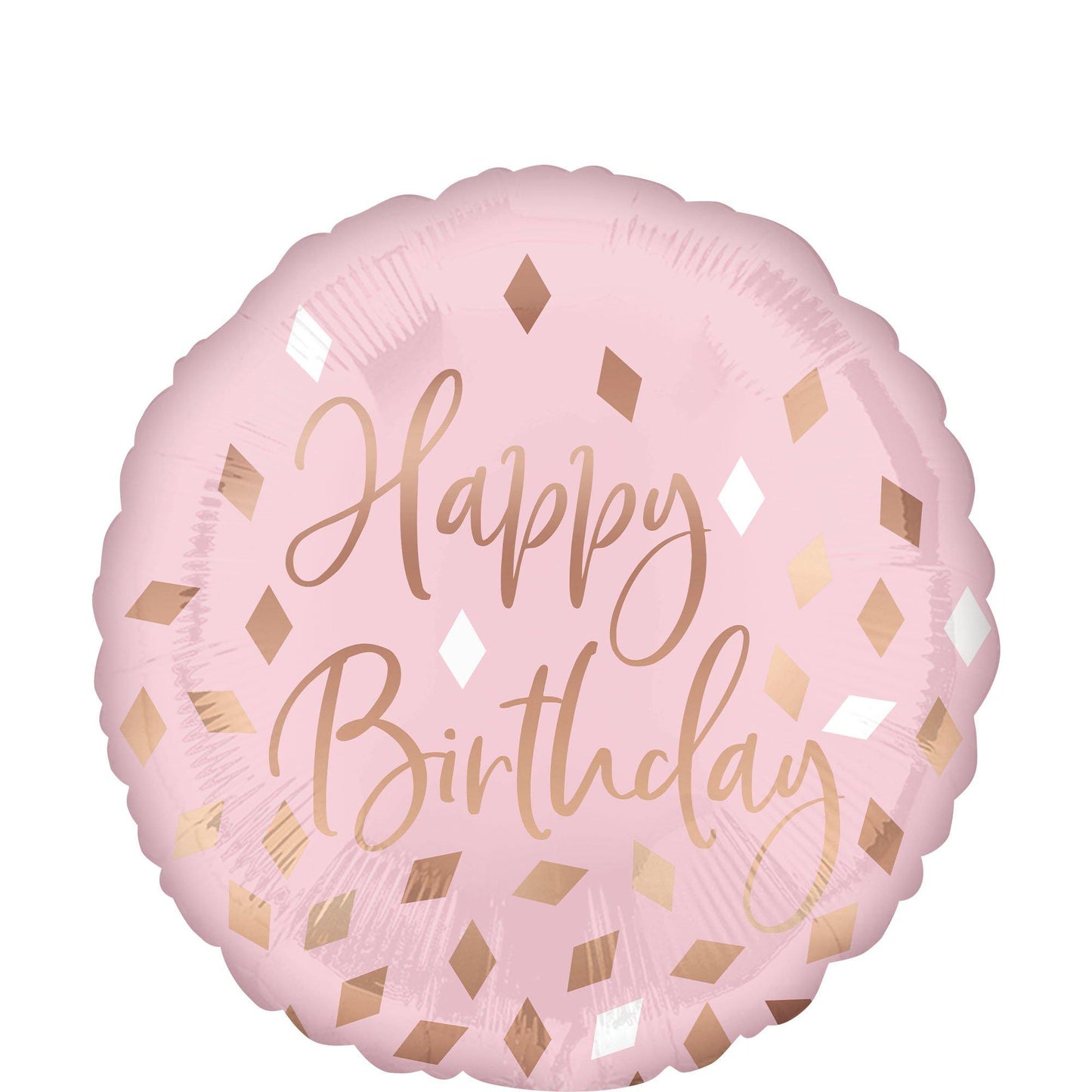 master-Metallic Blush Happy Birthday Foil Balloon, 18in-919604