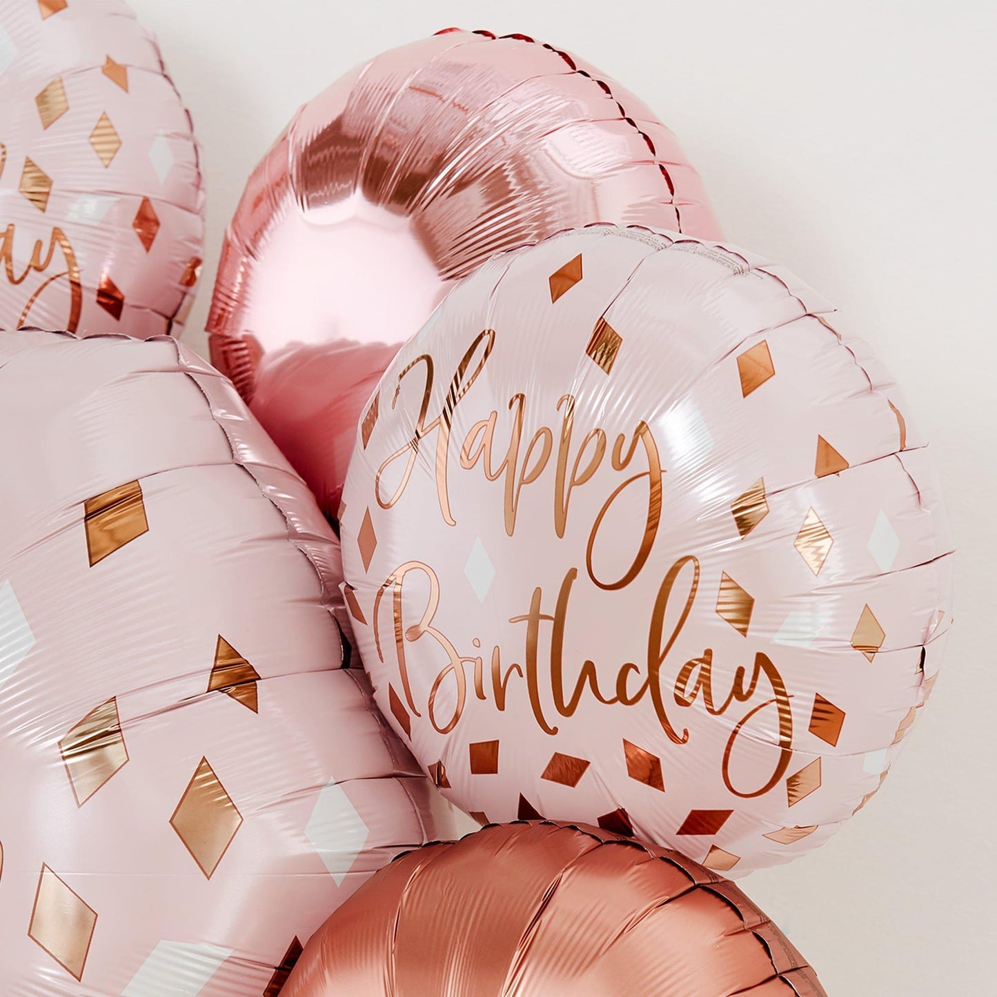 master-Metallic Blush Happy Birthday Foil Balloon, 18in-919604