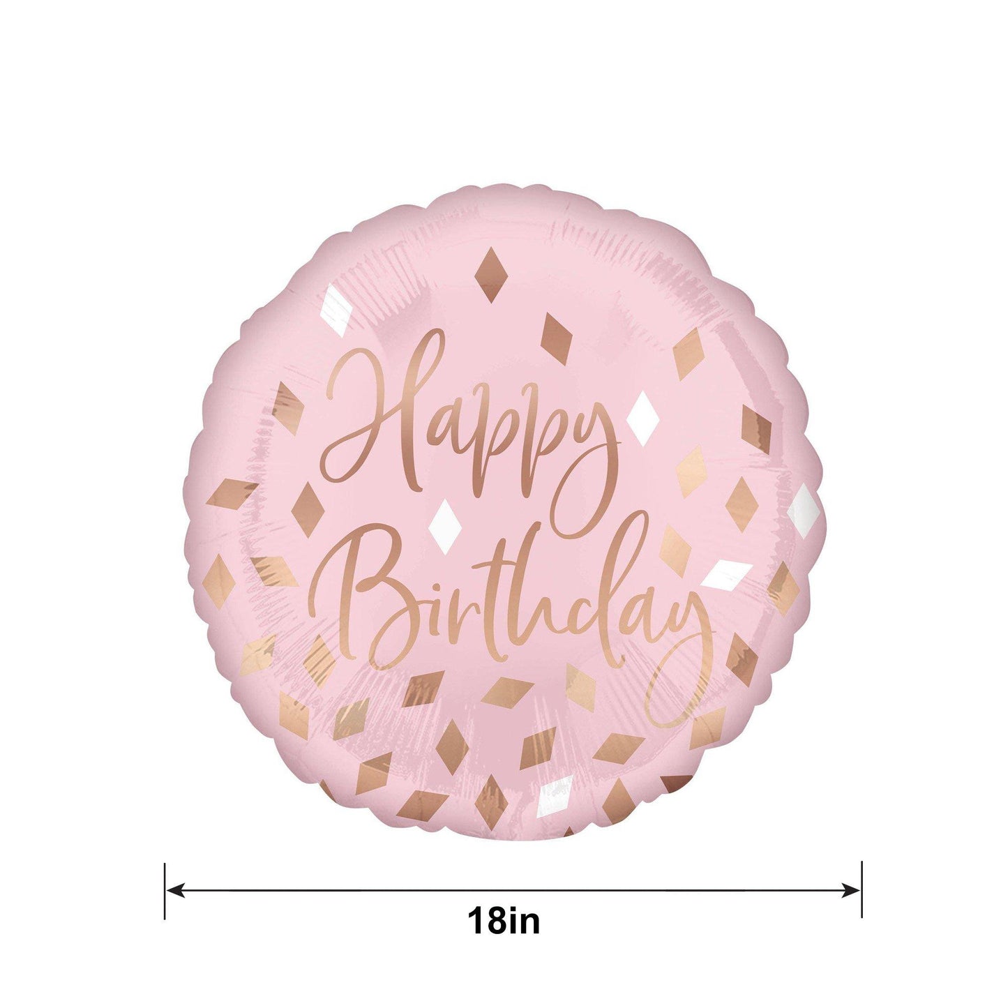 master-Metallic Blush Happy Birthday Foil Balloon, 18in-919604