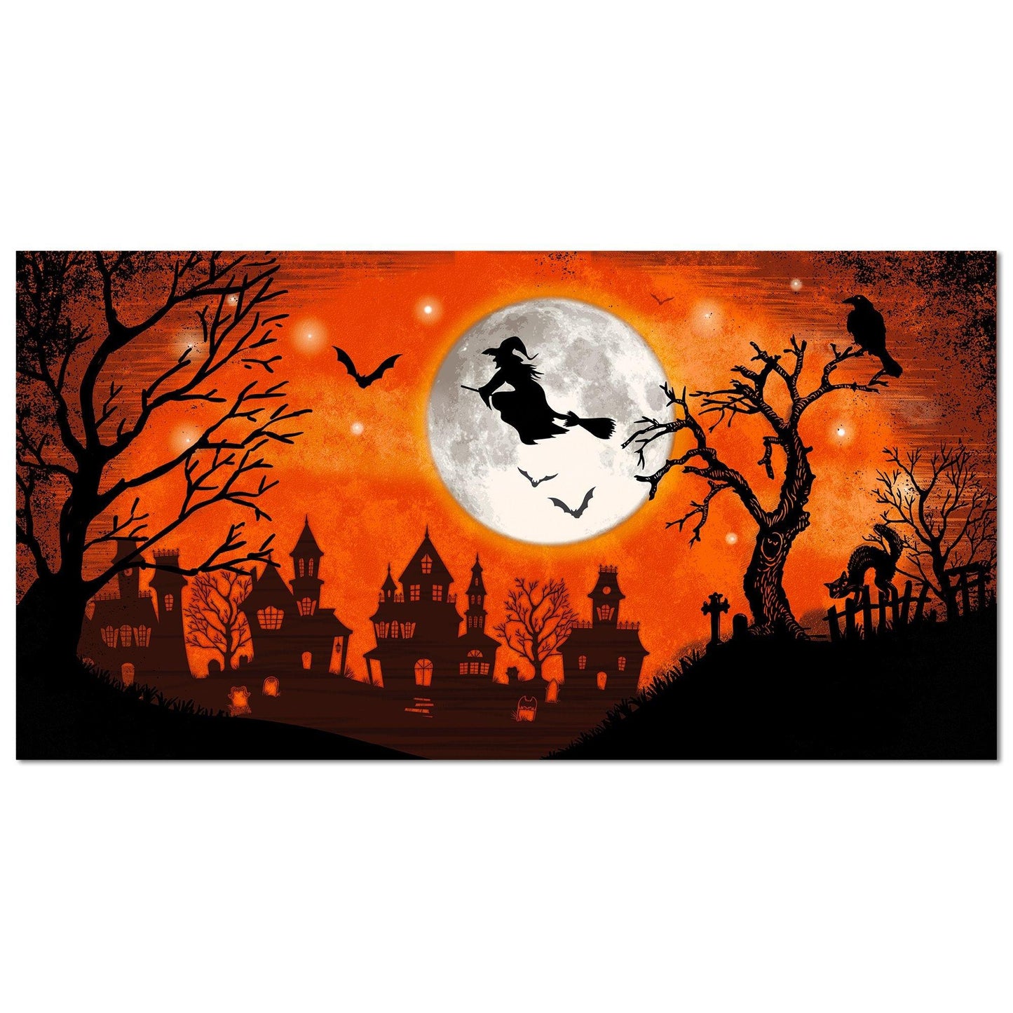 master-Classic Orange & Black Witch Plastic Scene Setter Add-On, 5.4ft x 2.8ft-922795