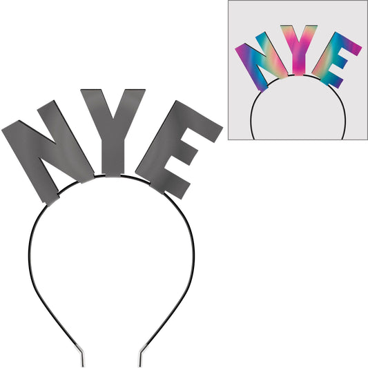 Black Reflective NYE Fabric & Metal Headband
