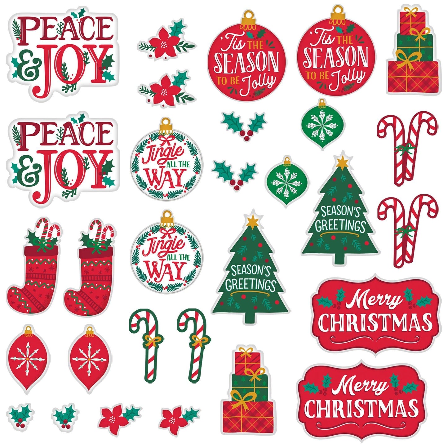 master-Traditional Christmas Cardstock Cutouts, 30ct-928995