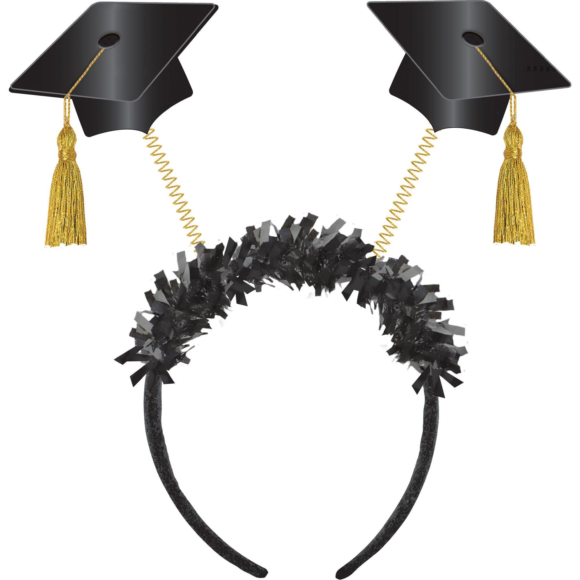 Grad Caps Fabric & Tinsel Head Bopper, 9.3in x 9.6in - Graduation ...