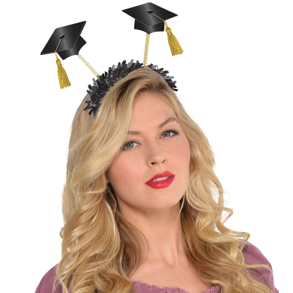 Grad Caps Fabric & Tinsel Head Bopper, 9.3in x 9.6in - Graduation ...