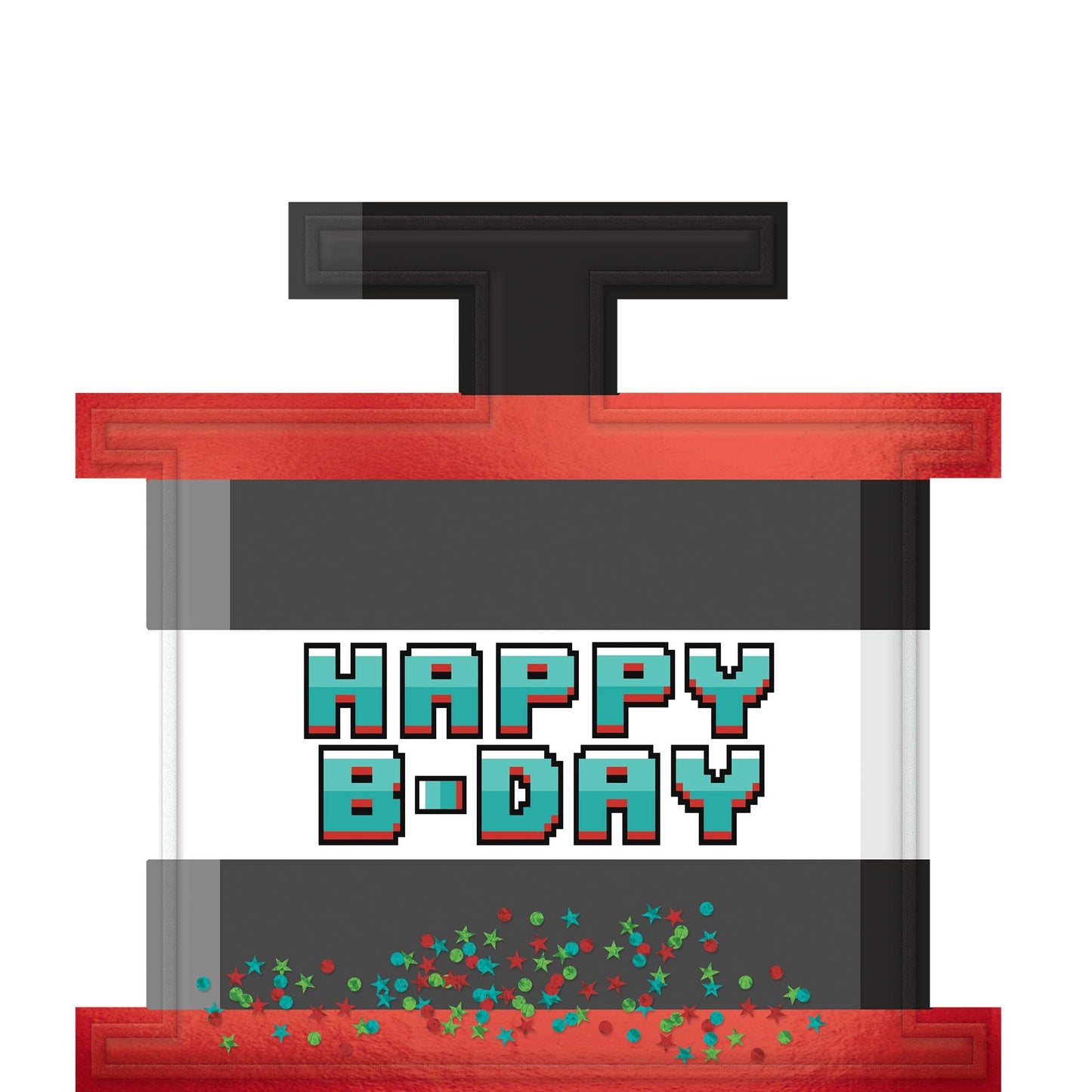 master-TNT Happy Birthday Confetti Cardboard Cutout, 16in x 16.7in - Pixel Party-940573