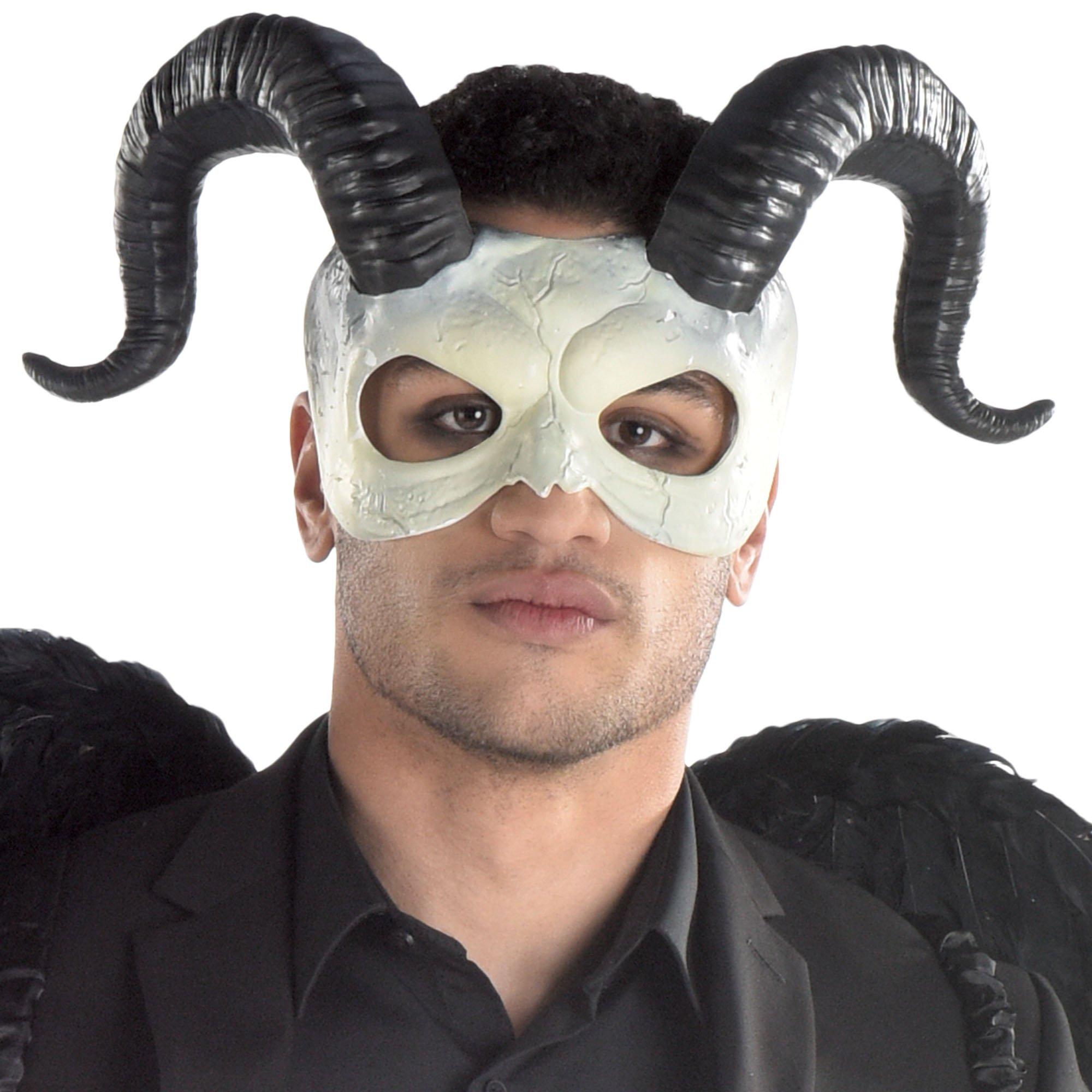 Adult Horned Ram Skull Plastic Half Mask - Costume Accessories | Party City