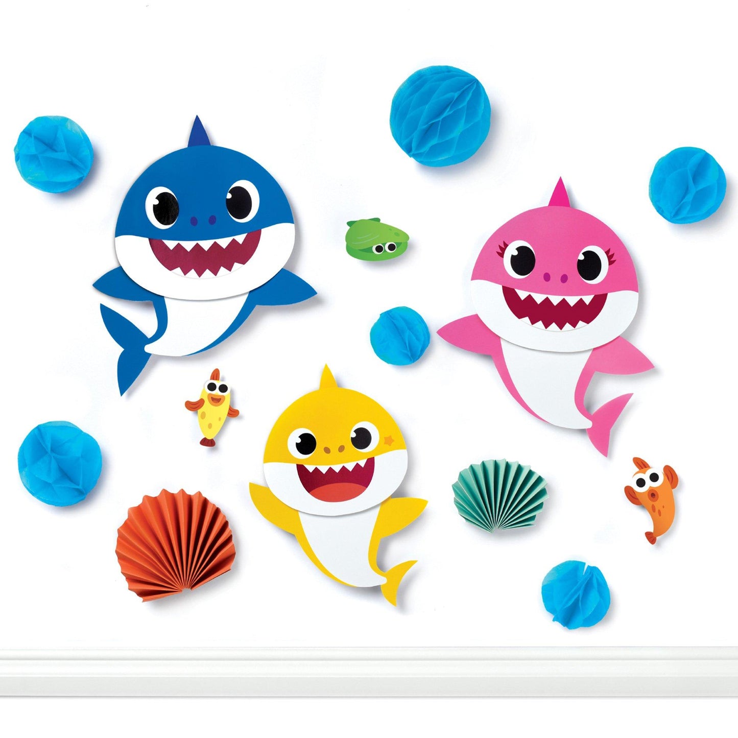 master-Baby Shark Wall Decorating Kit, 14pc-943476